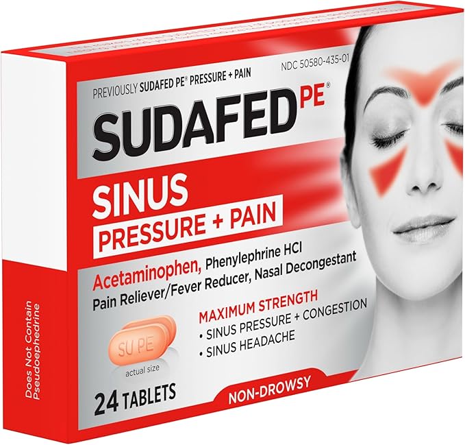 Sudafed PE Sinus Pressure + Pain 24 ct; 1