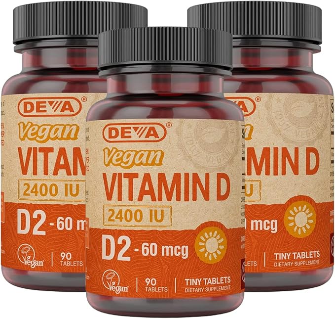 DEVA Vegan Vitamin D2 60 mcg 2400 IU, 90 Tablets 3)
