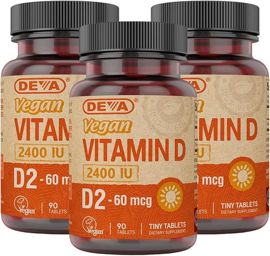 DEVA Vegan Vitamin D2 60 mcg 2400 IU, 90 Tablets 3)