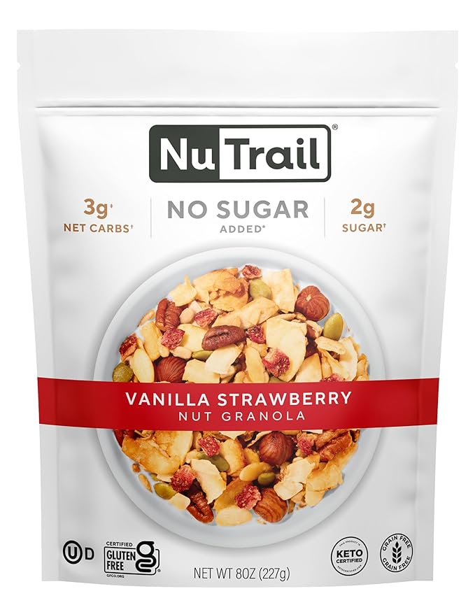 NuTrail Nut Granola Cereal, Vanilla Strawberry, 8 oz. 1 Count