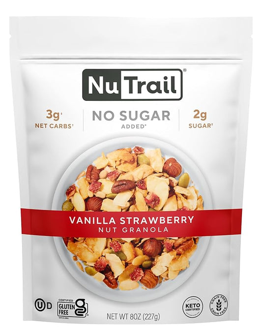 NuTrail Nut Granola Cereal, Vanilla Strawberry, 8 oz. 1 Count