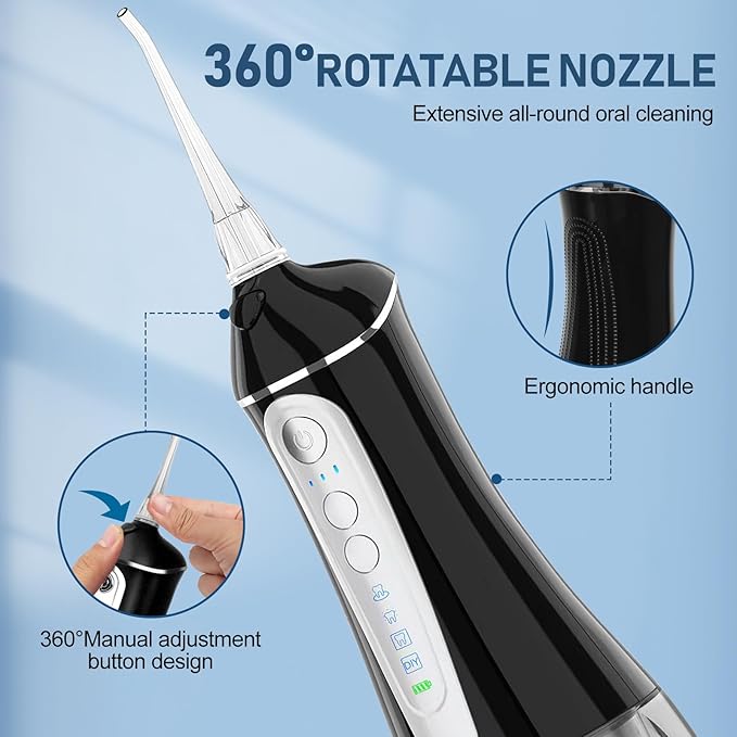 Water Dental flosser for Teeth Cleaning 4 Modes 6 Tips 7 Waterproof