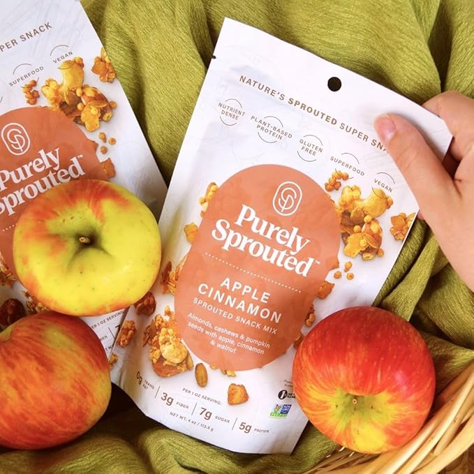 Purely Sprouted Apple Cinnamon Snack Mix: (4 oz, 6 pack)