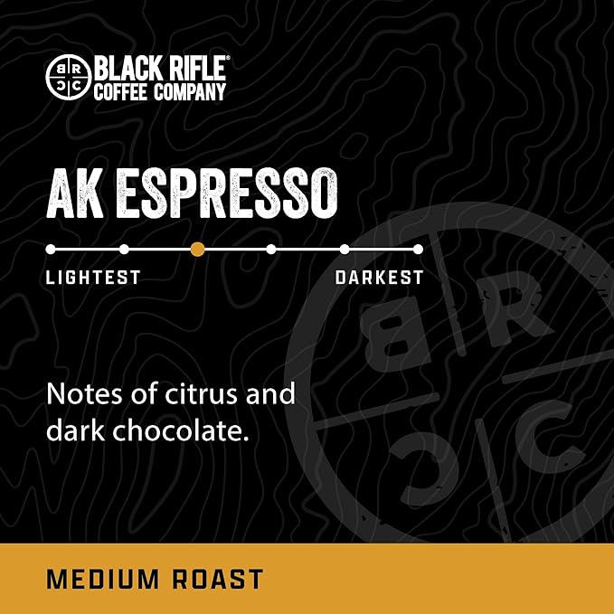 Black Rifle Coffee Company AK Espresso, Medium Roast Ground Coffee, 12 OZ Bag