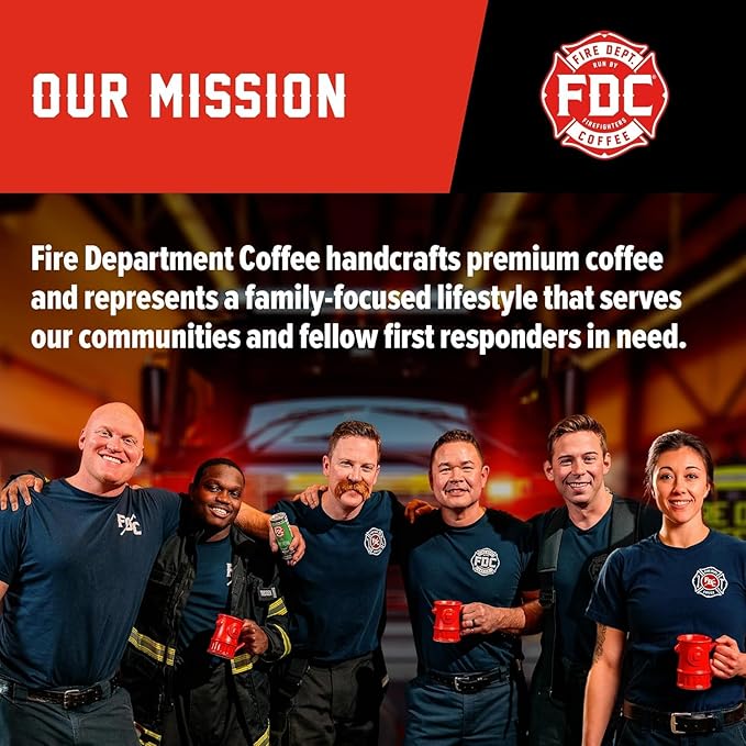 Fire Department Coffee - Gives Back to Firefighters - Vanilla Sprinkle Donut Ground Coffee - Medium Roast - Roasted in the USA - Veteran Owned - 12 oz