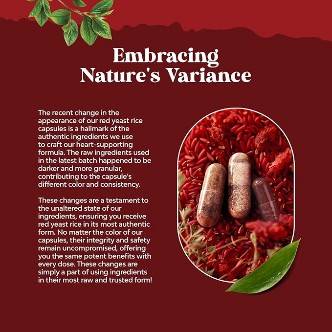 Red Yeast Rice with CoQ10 Supplement 1200 mg. CoQ10 100mg 100mg Per 3rd Party (1 Month)