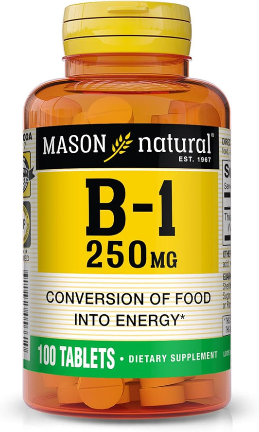 MASON NATURAL, Vitamin B-1 Thiamine Tablets, 250 Mg, 100-Count Bottle,