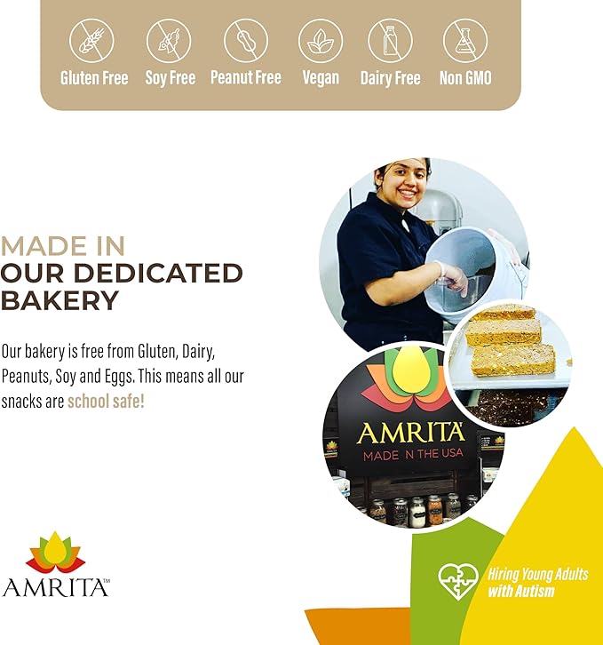 AMRITA Dark Chocolate Quinoa Vegan Protein Bars 15g of