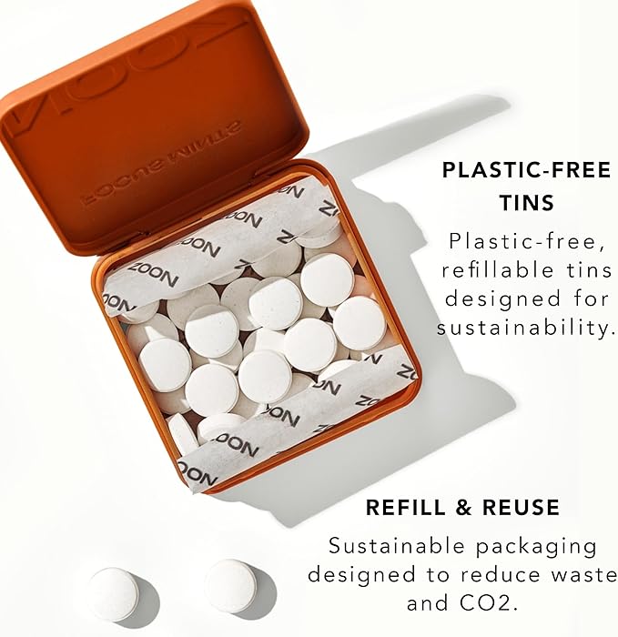 NOOZ Focus Mints Refill Bag - Caffeine-Free Brain Booster for Mental Clarity-Tangerine & Lemon Flavor | Sugar-Free, Travel-Friendly Supplement with Vitamin C, B6, B12 - Non-GMO, Clean Label, 150 Mints