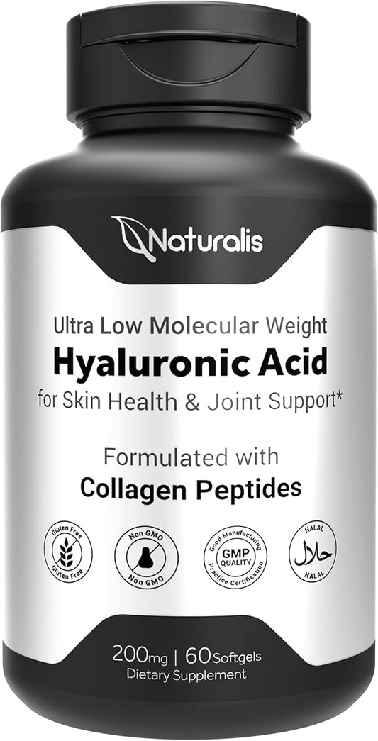 Naturalis Hyaluronic Acid 200mg, 10x Better 60 Softgels