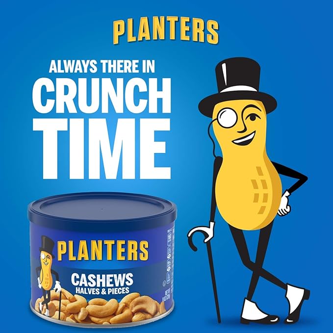 PLANTERS Salted Cashew Halves & Pieces, 8oz (1 (1 Canister)