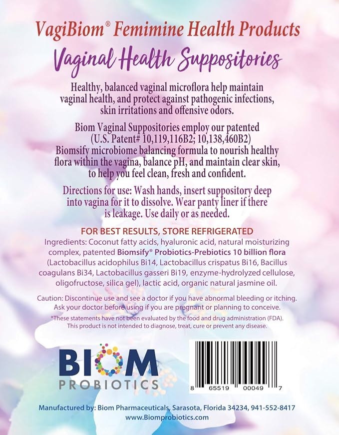 Biom Probiotic Suppository: Natural Vaginal pH (30)