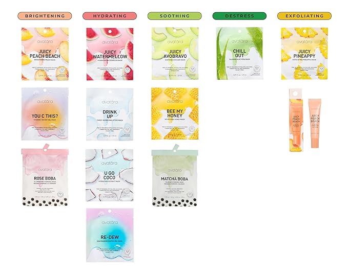Avatara Sheet Mask Set, Facial Mask 10, Face 10 Pack