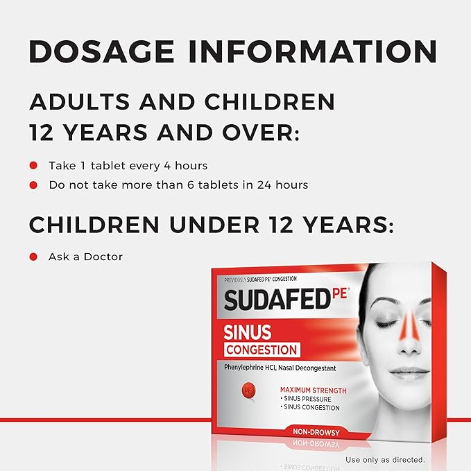Sudafed PE Sinus Congestion Maximum Strength 18 ct