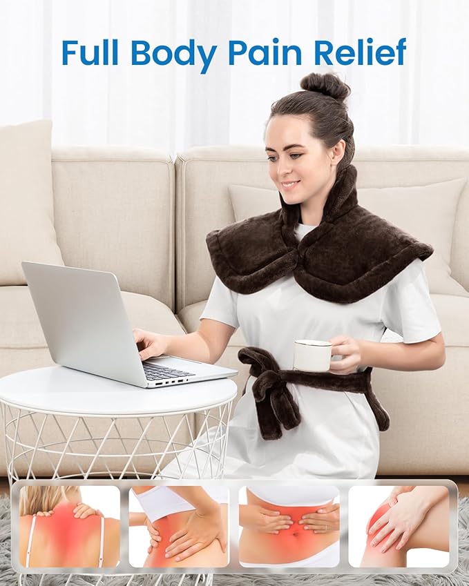 RENPHO Heating Pad for Back Pain 24"x33", Brown