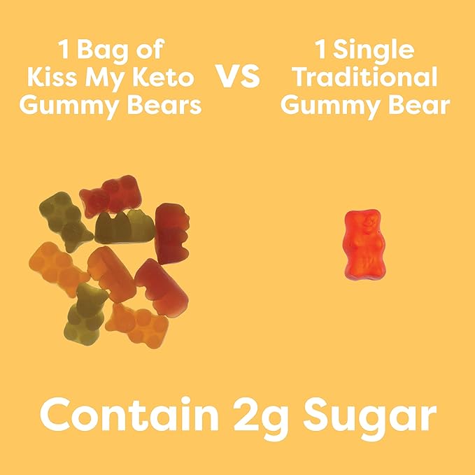 Kiss My Keto Gummies Candy – Low Carb Candy Gummy Bears, Keto Snack Pack – Healthy Candy Gummys – Sugar Free Gummy Bears, Keto Gummy Bear Candy – Keto Gummy Bears (24-pack)