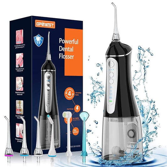 Water Dental flosser for Teeth Cleaning 4 Modes 6 Tips 7 Waterproof