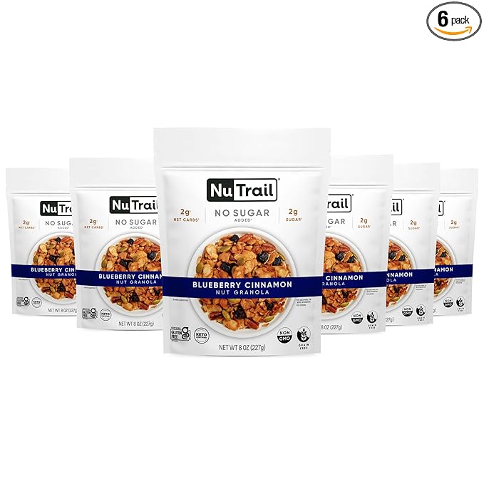 NuTrail Nut Granola, Blueberry Cinnamon, No 8 oz. 6 Count