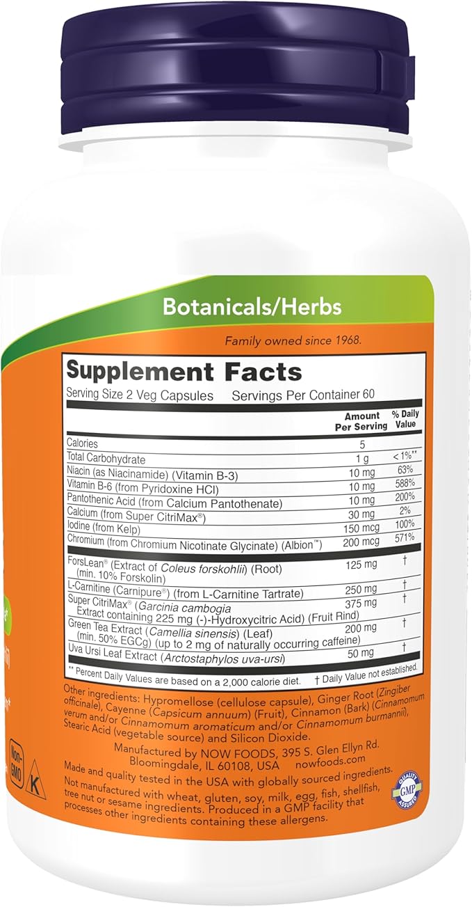 NOW Supplements, Diet Support with ForsLean® 120 Veg