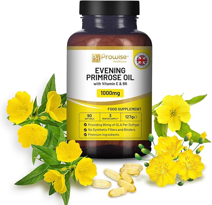Evening Primrose Oil 1000mg with Vitamin B6 90 90 Softgels| 90mg GLA