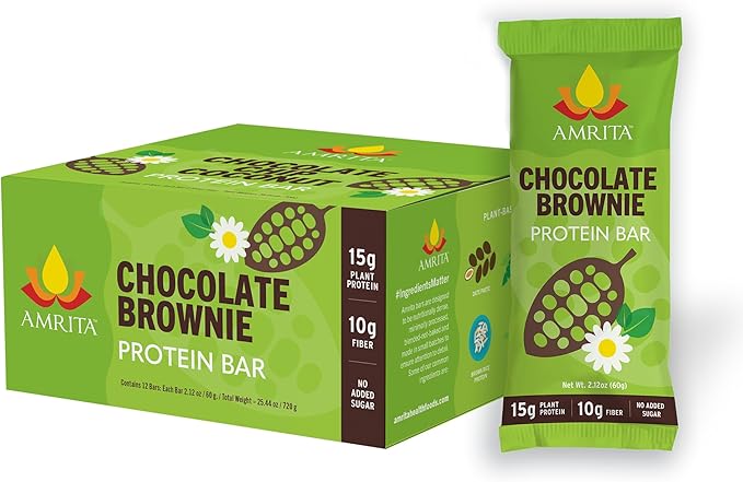 AMRITA Chocolate Maca Vegan Protein Bars 15g Plant
