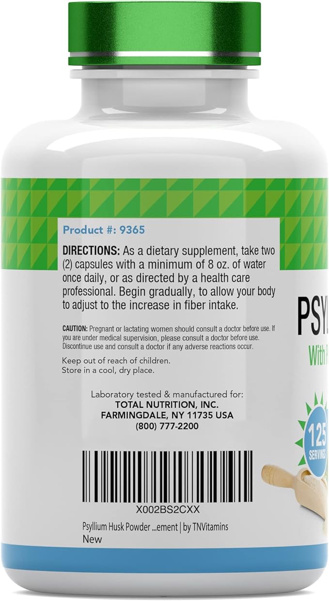 Psyllium Husk Capsules 1700 MG 250 Capsules