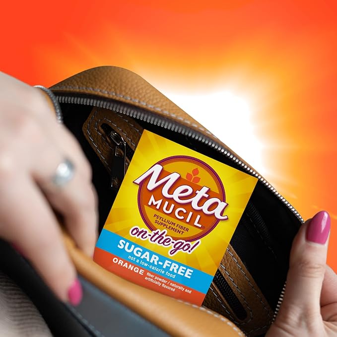 Metamucil On-The-Go, Daily Psyllium Husk Powder 4-in-1 Fiber 44 Packets