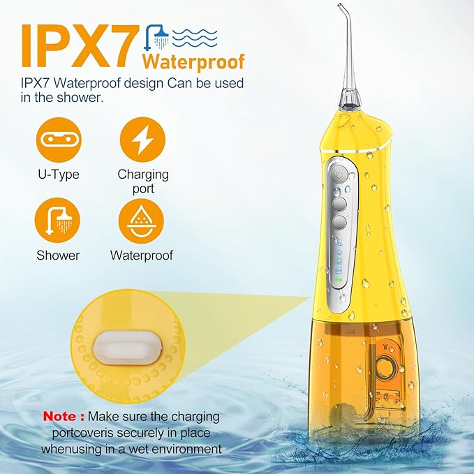 Water Dental flosser for Teeth Cleaning 4 Modes 6 Tips 7 Waterproof