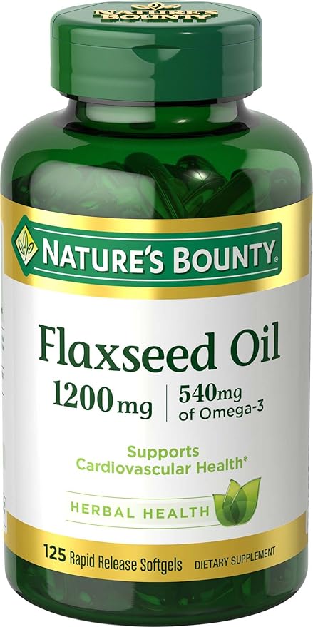 Nature's Bounty Flaxseed and Omega 3, 1200mg, Softgels, 125 ct