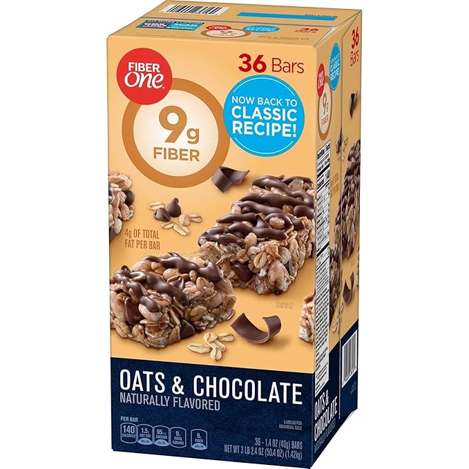 Fiber One Oats and Chocolate Chewy Bars, 1.4 Ounce (Pack of 36)