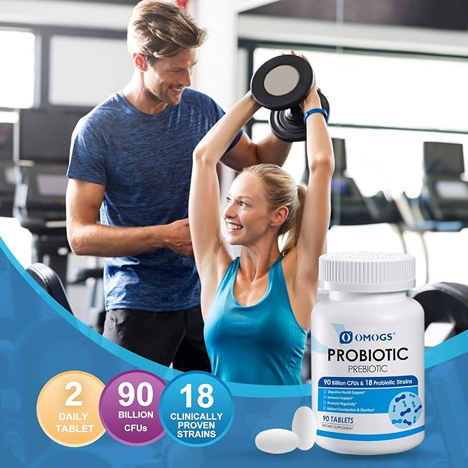 Probiotics 90 Billion CFUs 18 Strains, 3 Organic Free,90 Tablets