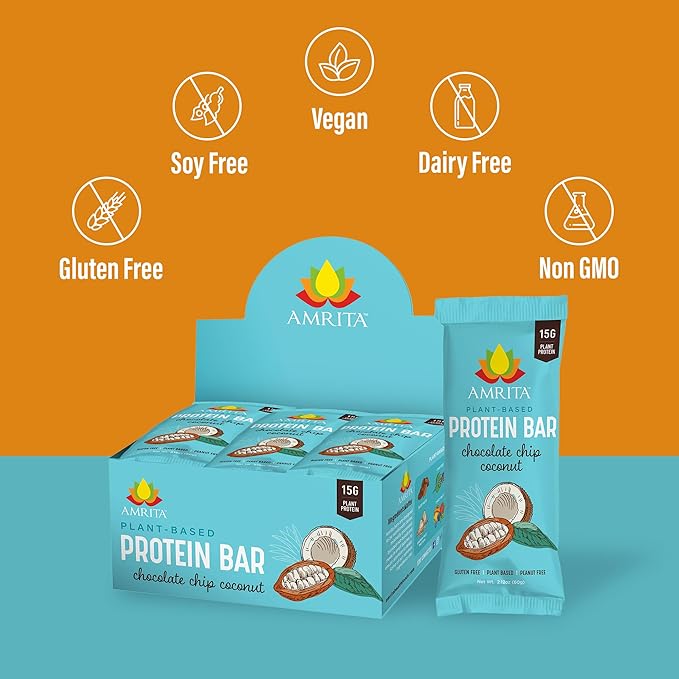 AMRITA Chocolate Chip Coconut Vegan Protein 15g of