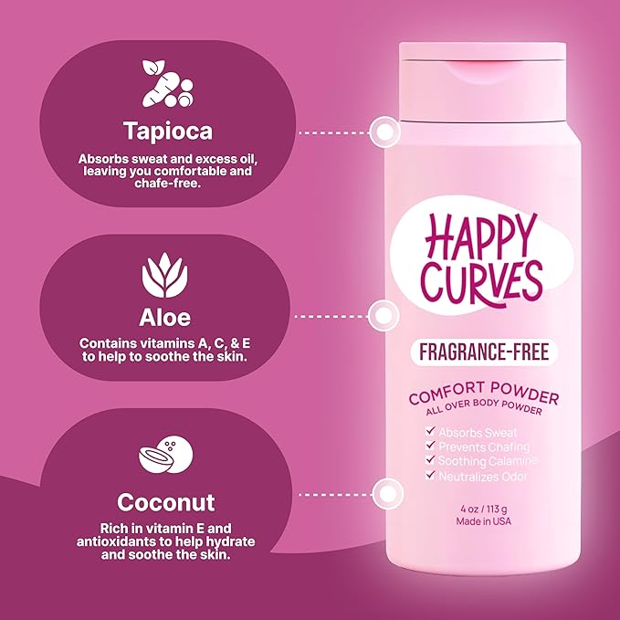 Comfort Powder: Talc Free Anti Chafe (4 Ounce 1), Fragrance-Free)