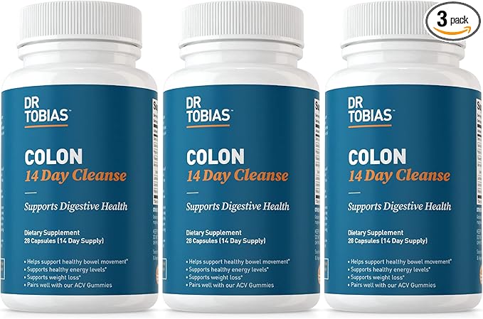 Dr. Tobias Colon 14 Day Cleanse, 3 Bottles 28 Capsules (1-2 Daily)