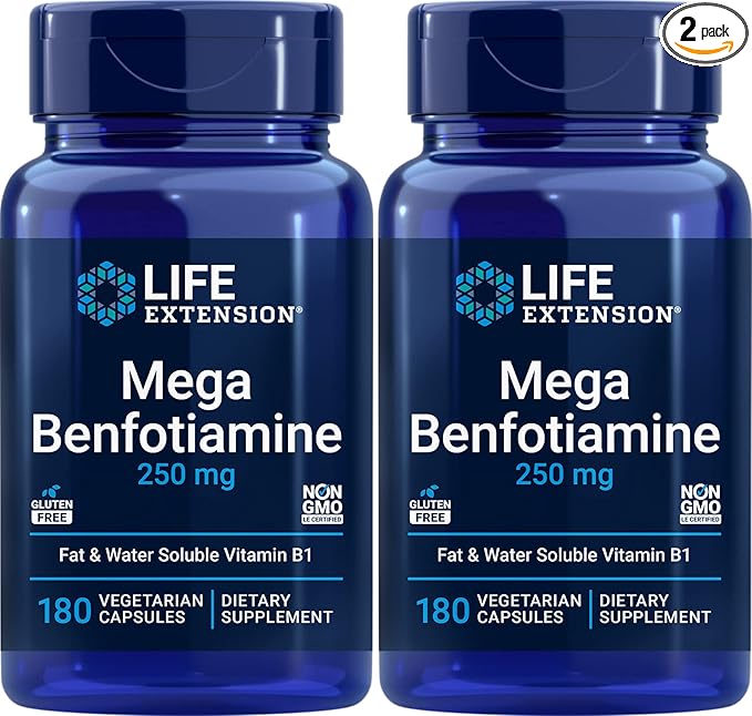 Life Extension Mega Benfotiamine 250 mg 180 Capsules 2), Vegetarian