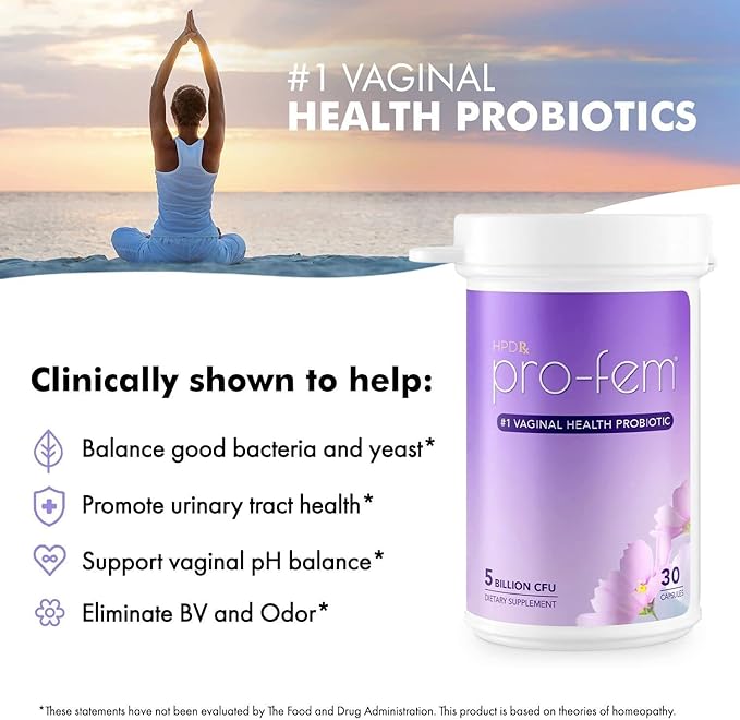 Pro-Fem #1 Vaginal Health Probiotic 7 Days 30 Capsules 6-Pack