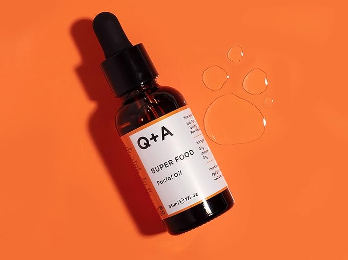 Q+A Super Food Facial Oil. A complexion enhancing face oil packed with 100% natural ingredients. 30ml/1fl.oz