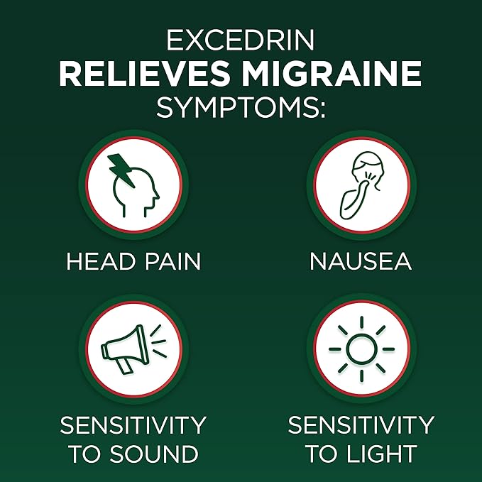 Excedrin Migraine Relief Caplets to Alleviate 200 Count