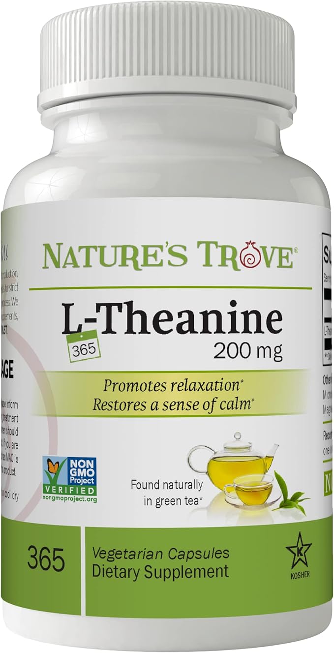 Nature's Trove L-Theanine 200mg Super Value Size 365 Vegetarian