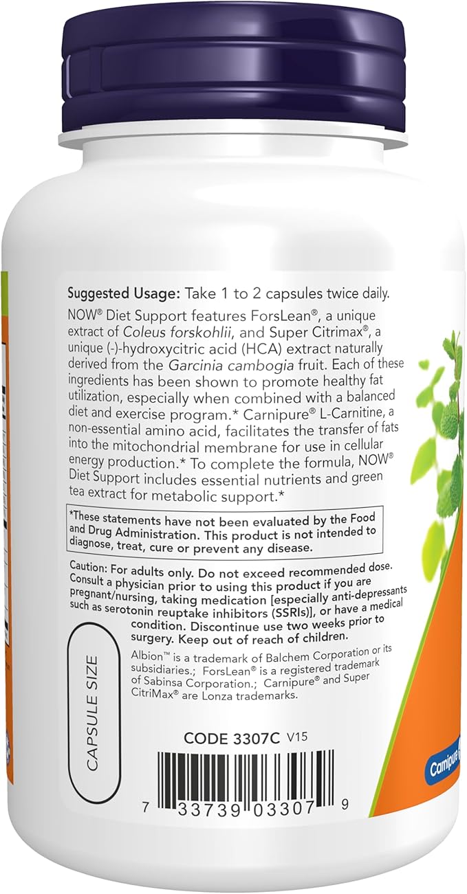NOW Supplements, Diet Support with ForsLean® 120 Veg