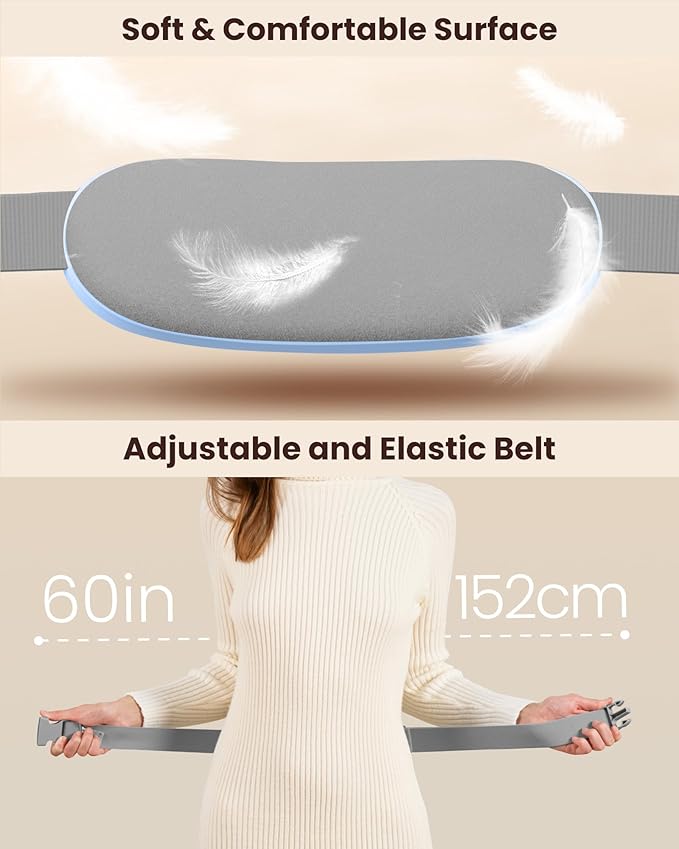 Gaiatop Portable Heating Pad for Period 5000mAh Cordless 3 Heat 6 Massage 5S Fast