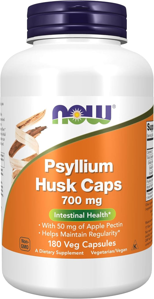 NOW Supplements, Psyllium Husk Caps 700 50 mg 180 Veg