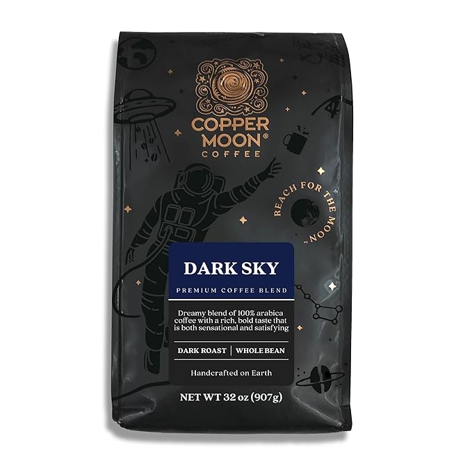 Copper Moon Dark Roast Whole Bean Coffee, Dark Sky Blend, 2 Lb