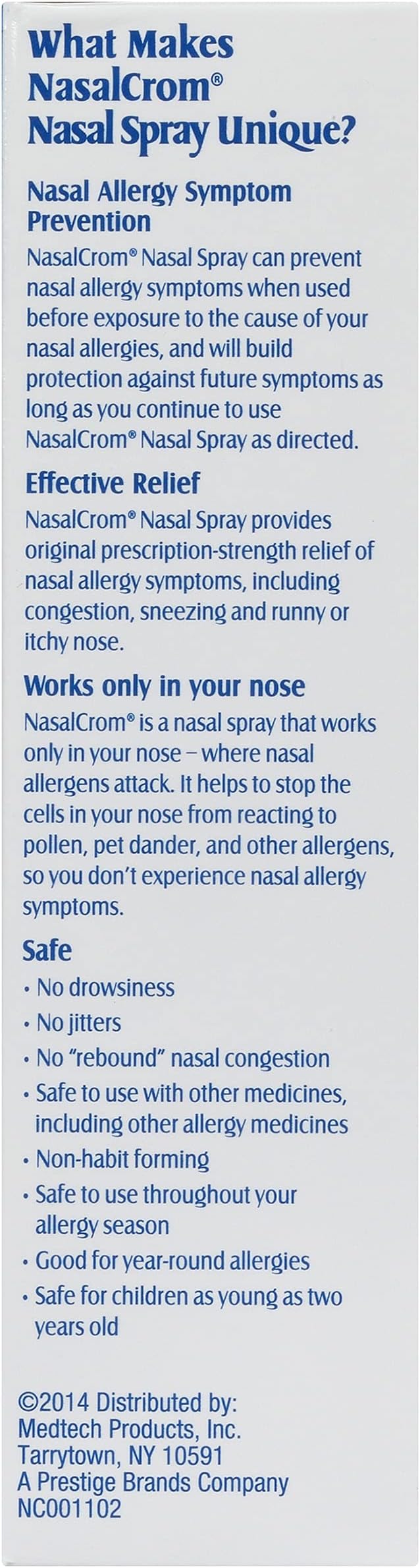 NasalCrom Nasal Spray Allergy Symptom Controller | 200 Sprays | .88 FL OZ (2 Pack)