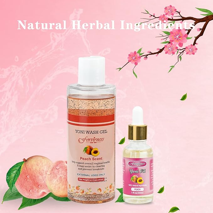 Natural Feminine Wash Yoni Oil Set, Balance,1 fl.oz 6.7 fl.oz