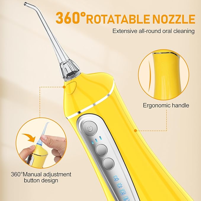 Water Dental flosser for Teeth Cleaning 4 Modes 6 Tips 7 Waterproof