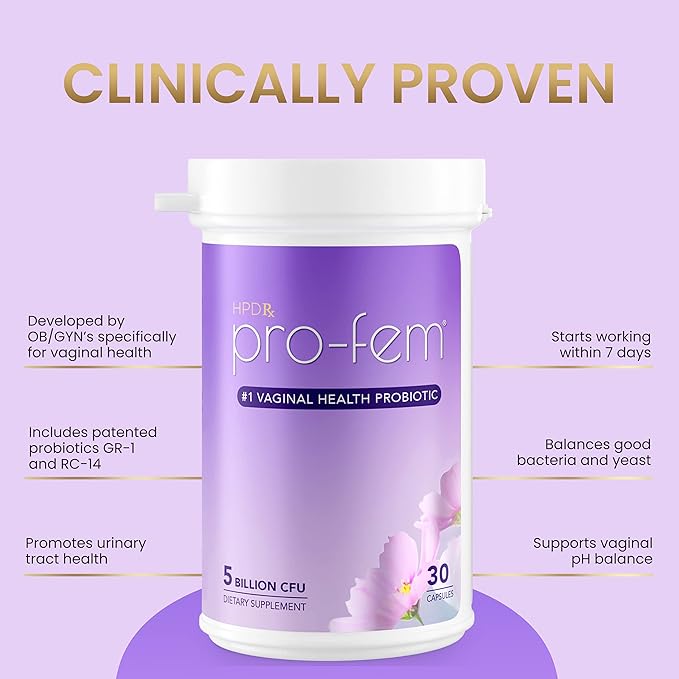 Pro-Fem #1 Vaginal Health Probiotic 7 Days 30 Capsules 1 Pack