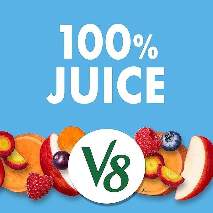 V8 Acai Mixed Berry 100% Fruit and Vegetable Juice, 46 fl oz Bottle (6 Pack)