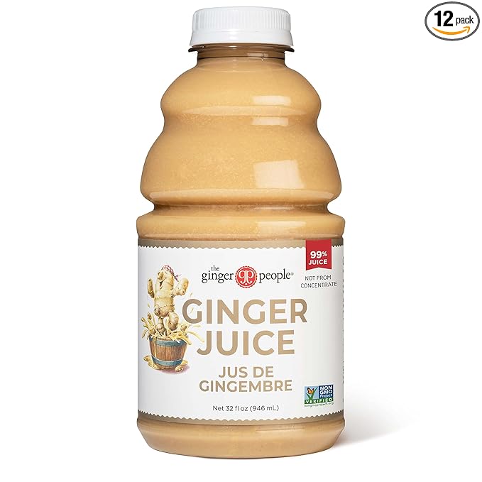 Ginger Juice, 99% Pure Ginger Juice by The Ginger People – Original Flavor and Premium Quality Ginger Juice, 32 Fl Oz Bottles – Pack of 12