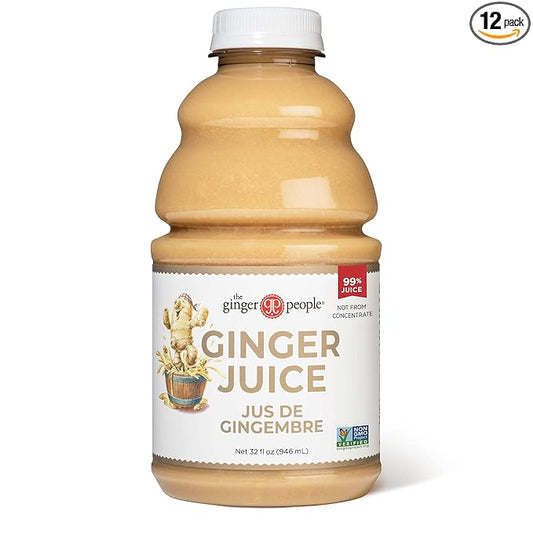 Ginger Juice, 99% Pure Ginger Juice by The Ginger People – Original Flavor and Premium Quality Ginger Juice, 32 Fl Oz Bottles – Pack of 12